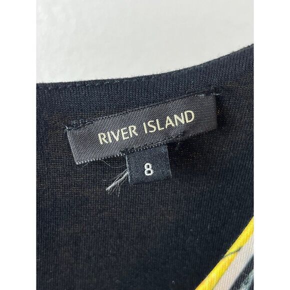 River Island Abstract Printed Peplum Scuba Neoprene Bodycon Dress US 4 UK 8 - Picture 10 of 12